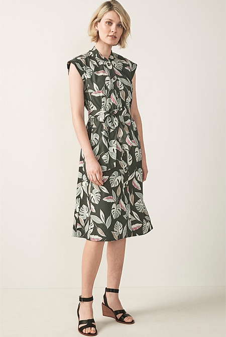 Ivy Cotton Poplin Tropical Dress - WOMEN Dresses | Trenery