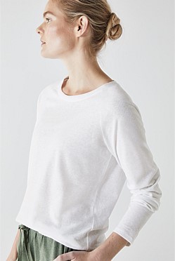 Linen Cotton Raglan Sleeve T-Shirt