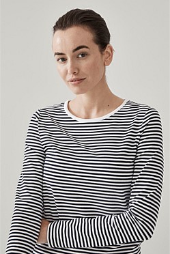 Organic Cotton Stripe Long Sleeve T-Shirt